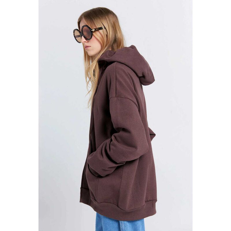 Karen Walker Oversized Hoodie Chocolate Brown image number 2